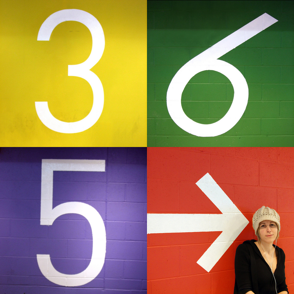 Wall art showing numbers.