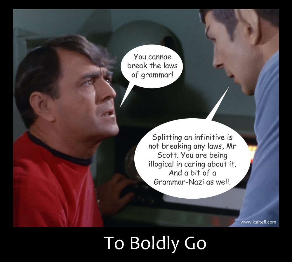 Scott & Spock arguing over Grammar