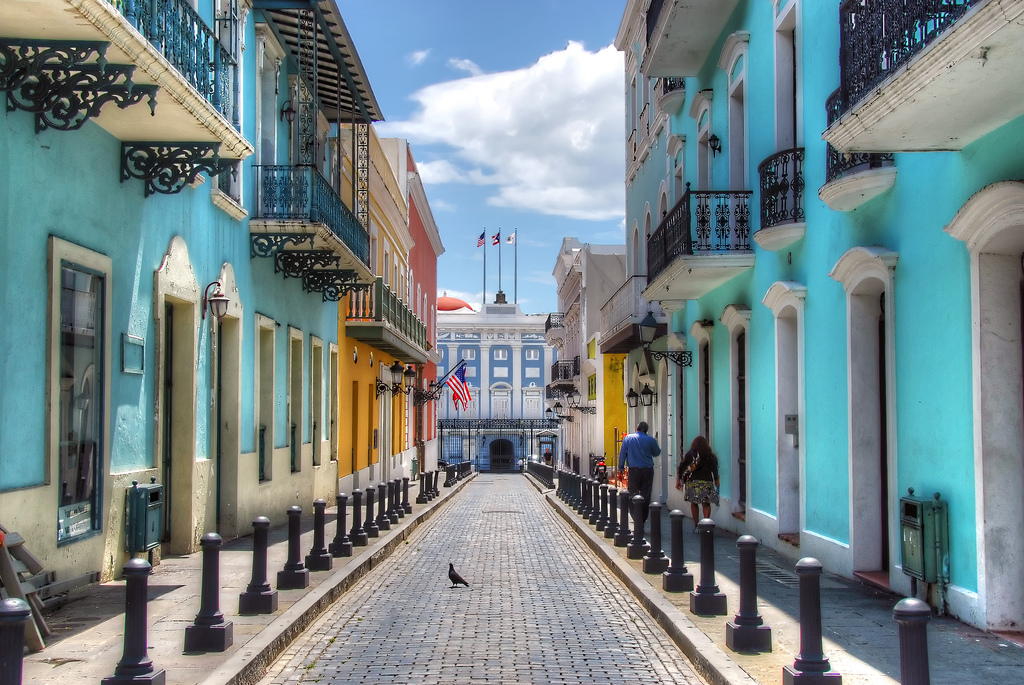 A colorful street in Puerto Rico